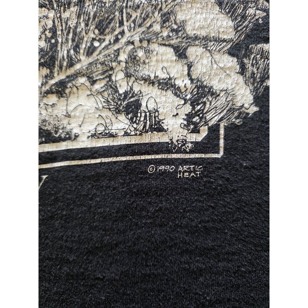 90s Vintage Single Stitch Fruit of the Loom Lake City CO Deer Graphic Tee L - Picture 3 of 6